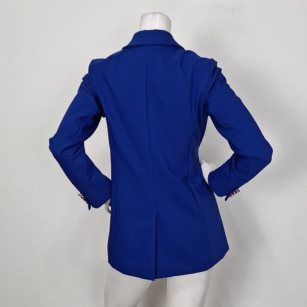 Rachel Zoe Blue Careerwear Gorpcore One Button Long Sleeve Blazer Jacket Size XS - Picture 7 of 14